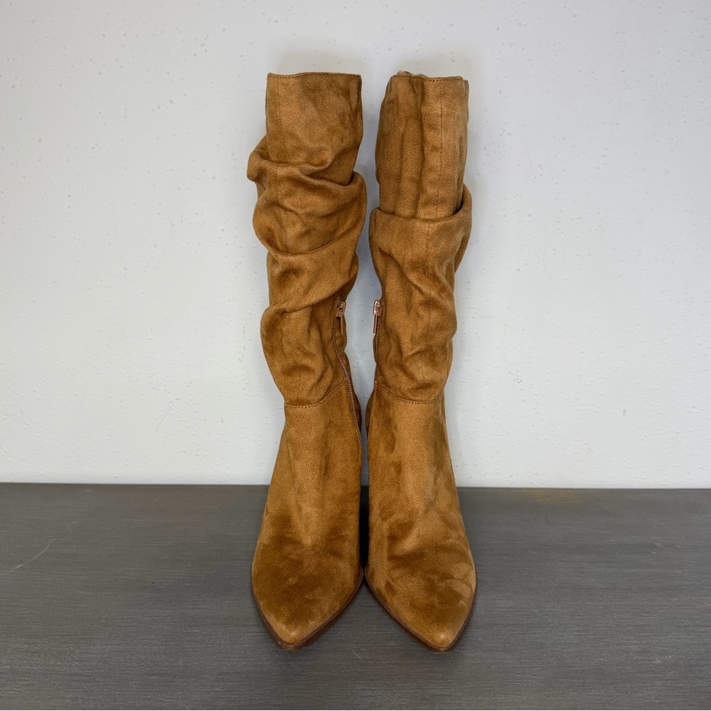 Jessica Simpson Helveta 2 Tan Boots Size 8M US 6UK 38EU Tall Knee High Stretch - Picture 6 of 9